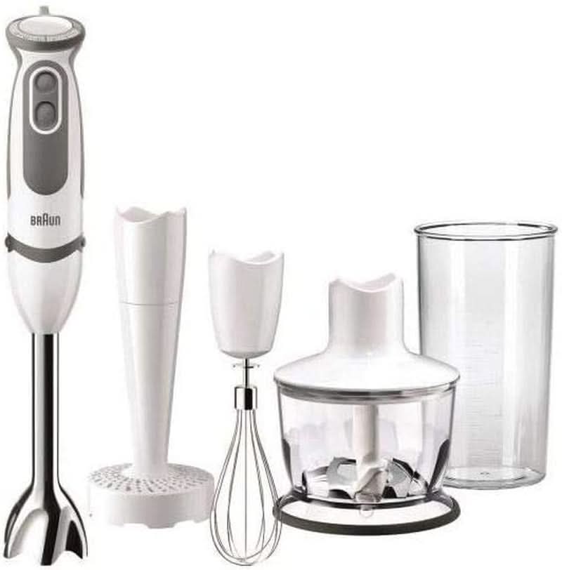 Braun Multiquick 5 Vario MQ 5000 Standmixer | 750 W | Easyclick System | Powerbell-teknologi | 21 Geschwindigkeitstufen | Mixen Und Pürieren Mor og barn Naty Shop Single Inkl. Kartoffel-Und Gemüstestampfer, Edelstahl-Schneebesen, Zerkleinerer