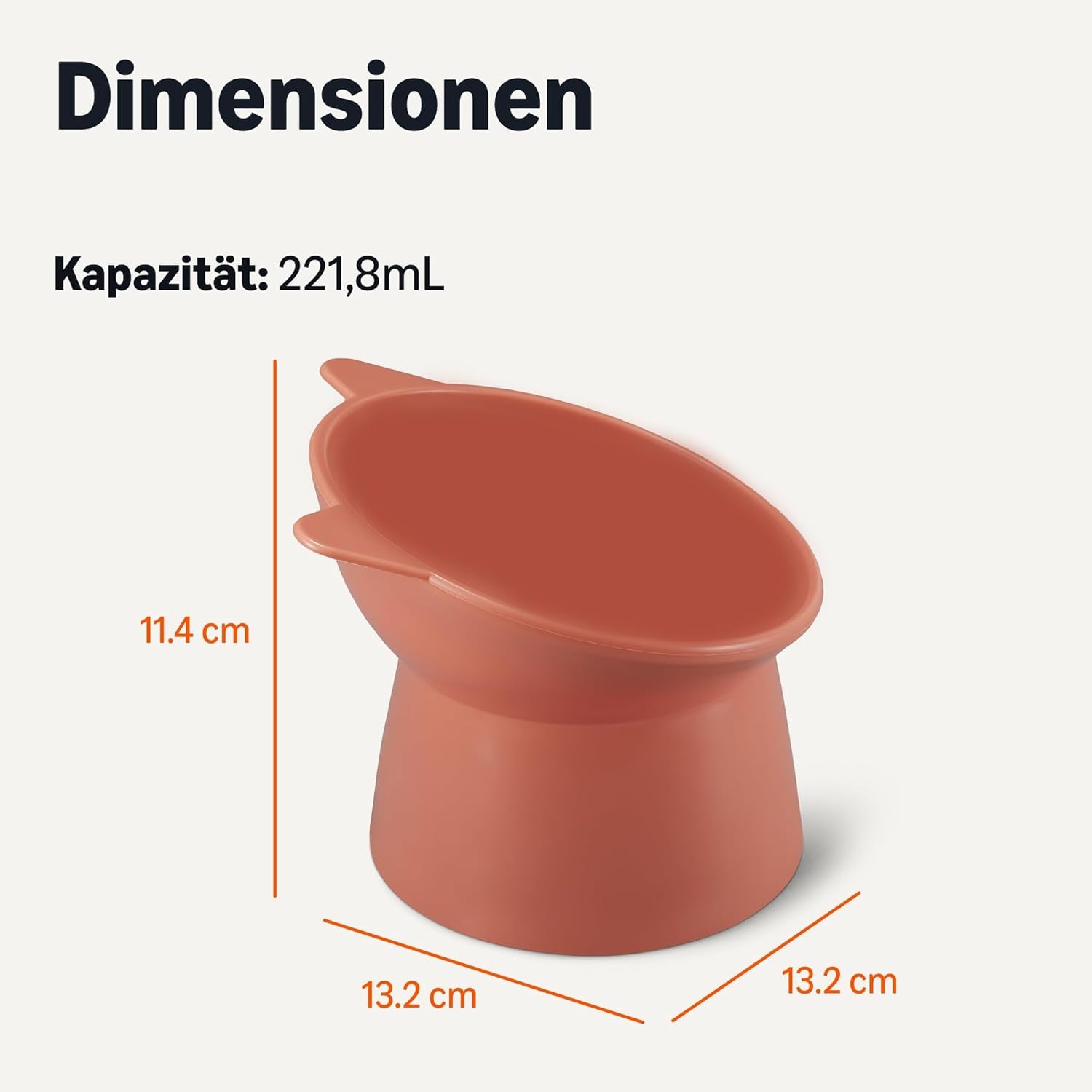 Amazon Basics Futternäpfe für Katzen, Katzenohrform, 2er-Pack, 13,2 × 13,2 × 11,4 cm, orange og blå