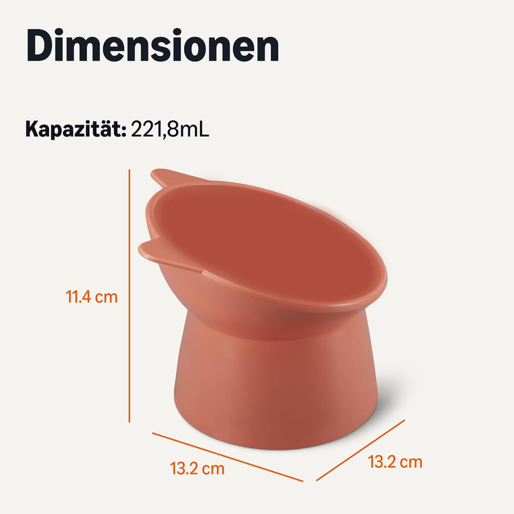 Amazon Basics Futternäpfe für Katzen, Katzenohrform, 2er-Pack, 13,2 × 13,2 × 11,4 cm, orange og blå