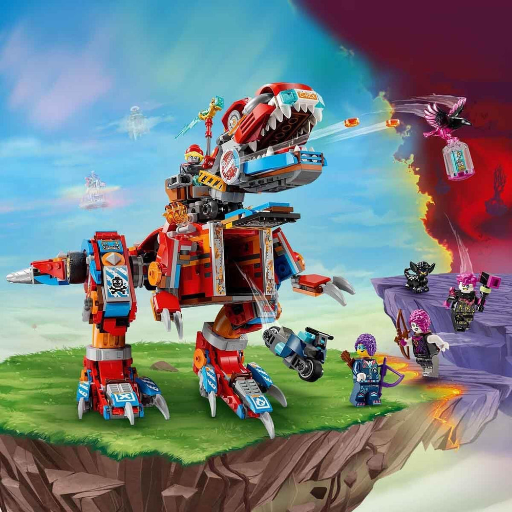 LEGO Dreamzzz 2-i-1 Coopers Dino-Mech C-Rex Legetøj Pterodactyl T.Rex Action Figur til drenge og piger Kreativt legetøj Adventuresæt Gave til børn 9 år 71484 Byggesæt Beuche den LEGO-Store