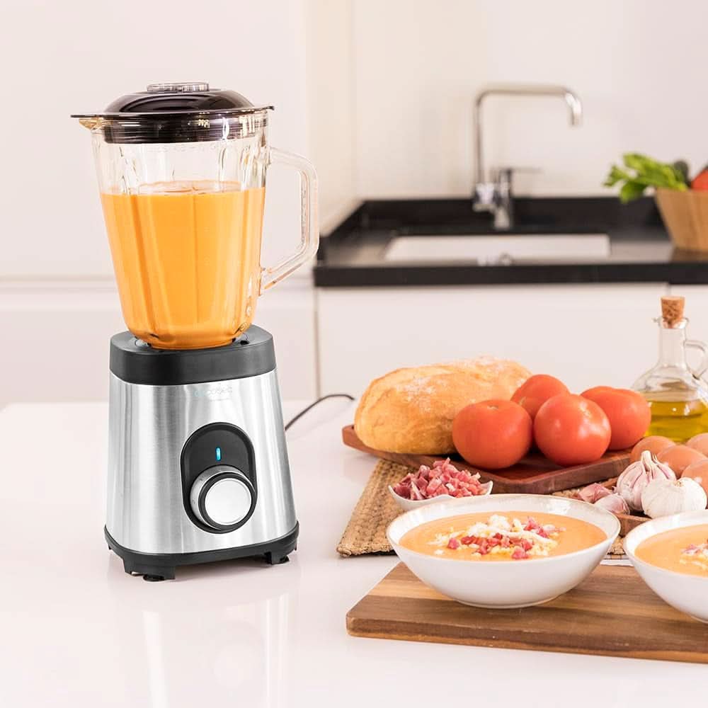 Cecotec Mixer Glas Power Schwarz Titan 1000 INOX. 1000 W, Edelstahlgehäuse, 6-Blatt-Blatt Mit Schwarzer Titanbeschichtung, 1,5-L-Glaskrug, 5 Geschwindigkeiten [Energieeffizienzklasse a +] Kitchen Naty Shop