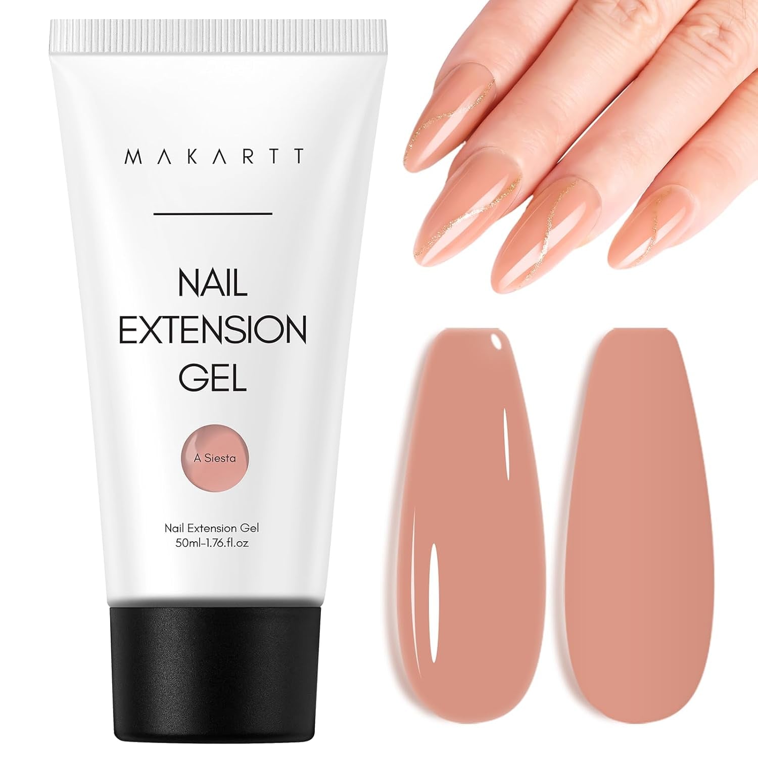 Gel pentru extensii de unghii Makartt Poly - Gel acrilic pentru extensii, gel pentru întărirea unghiilor, decorarea unghiilor, 50 ml (Violet)