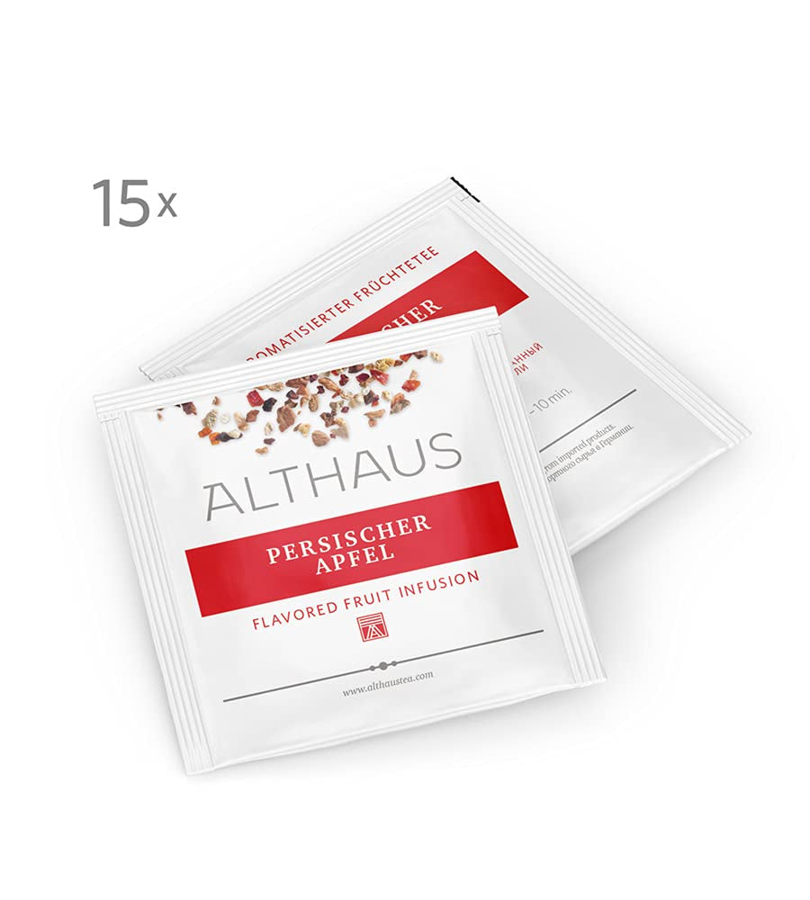 Ceai Althaus MĂR PERSAN ⋅ Ceai de fructe în pliculețe piramidale PYRA PACK ⋅ Ceai de fructe aromatizat cu aromă de mere ⋅ 15 X 2,75G