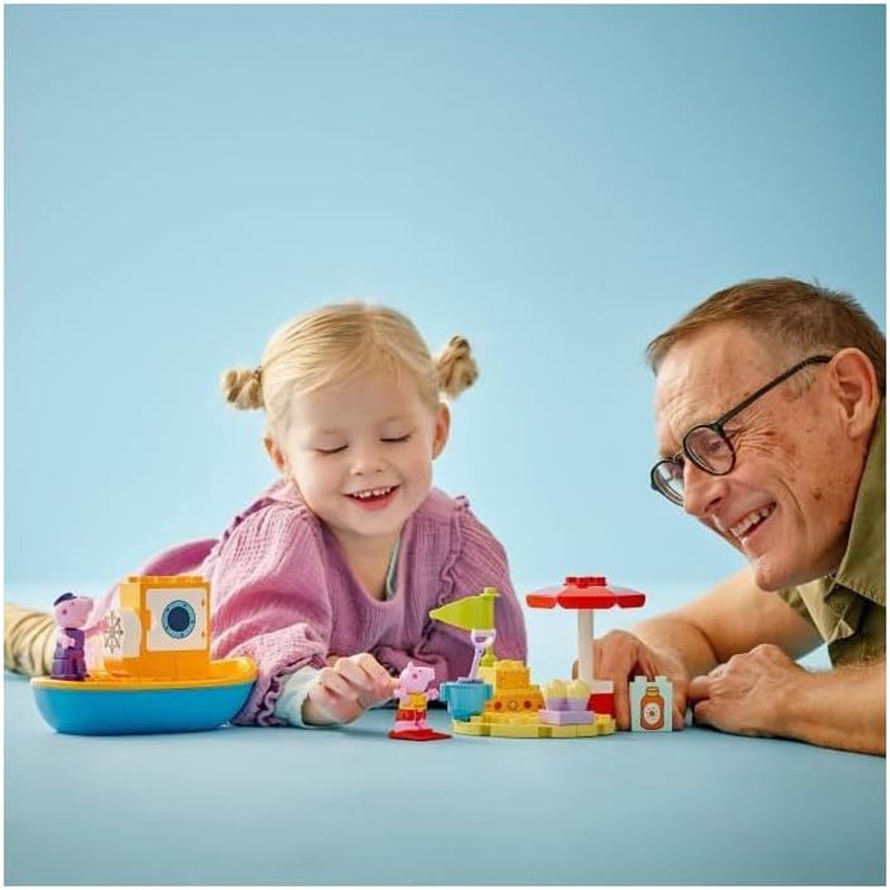 LEGO DUPLO Peppas bådtur: Legetøjsbådslegesæt til bygning og genopbygning med 2 figurer, kreativt legetøj, gaveidé til 2-årige, drenge og piger 10432 byggesæt Besuche den LEGO-Store