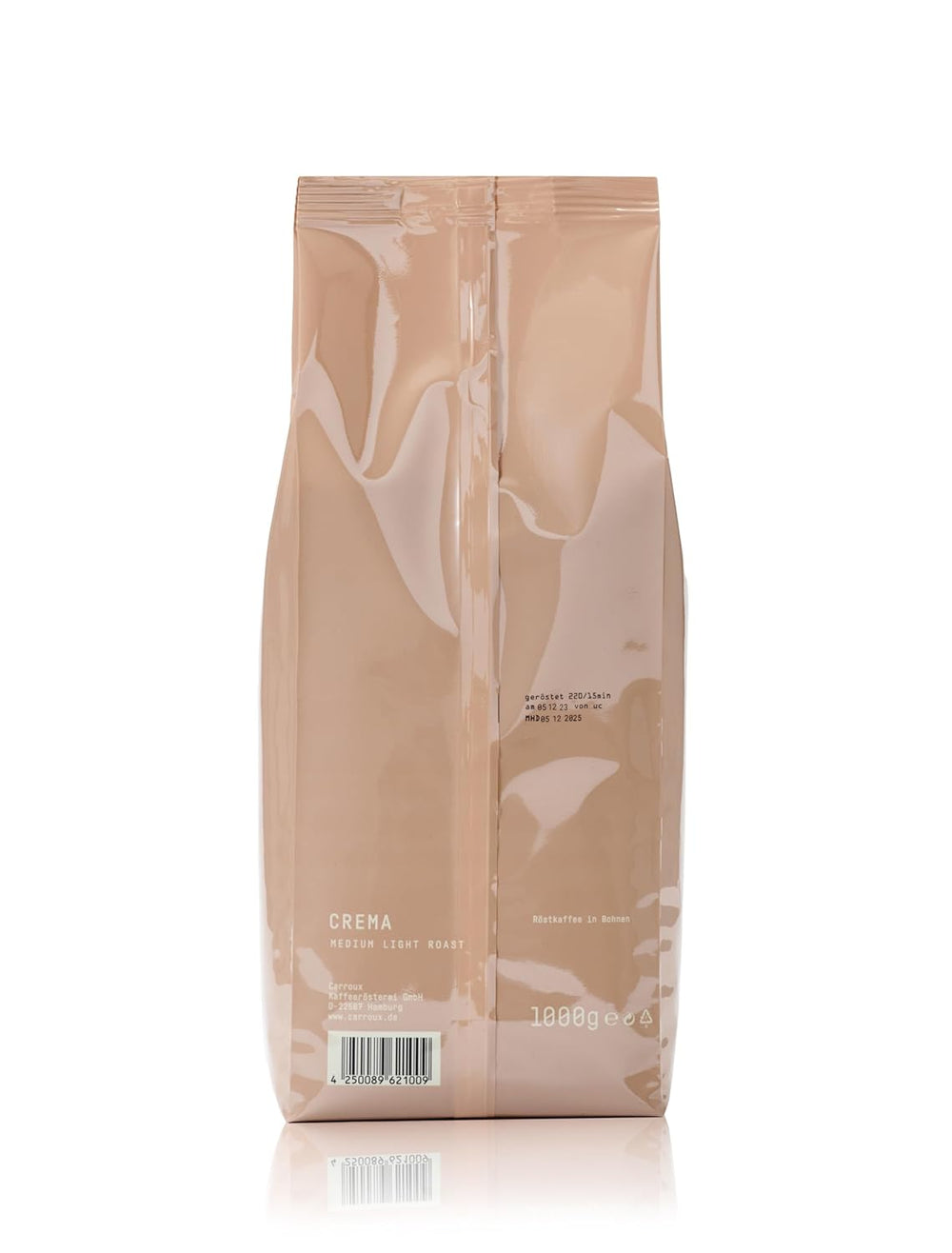 Boabe întregi de cafea CARROUX Crema (1 kg) - Boabe de cafea premium din Hamburg - Prăjite tradițional proaspăt