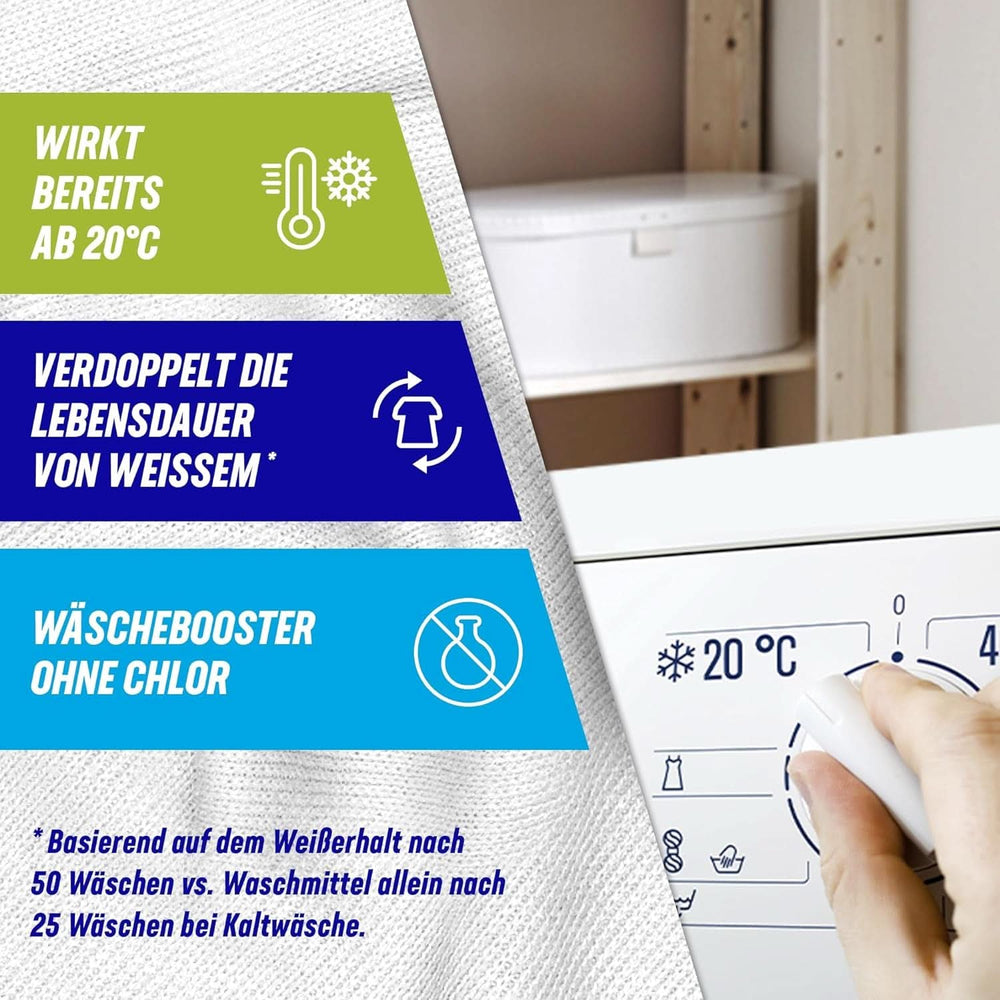 Vanish Oxi Action Powerwhite Powder - 1 X 1.125 Kg - pletfjerner og vaskepulver uden klor - til hvidt vasketøj Vaskemidler Naty Shop