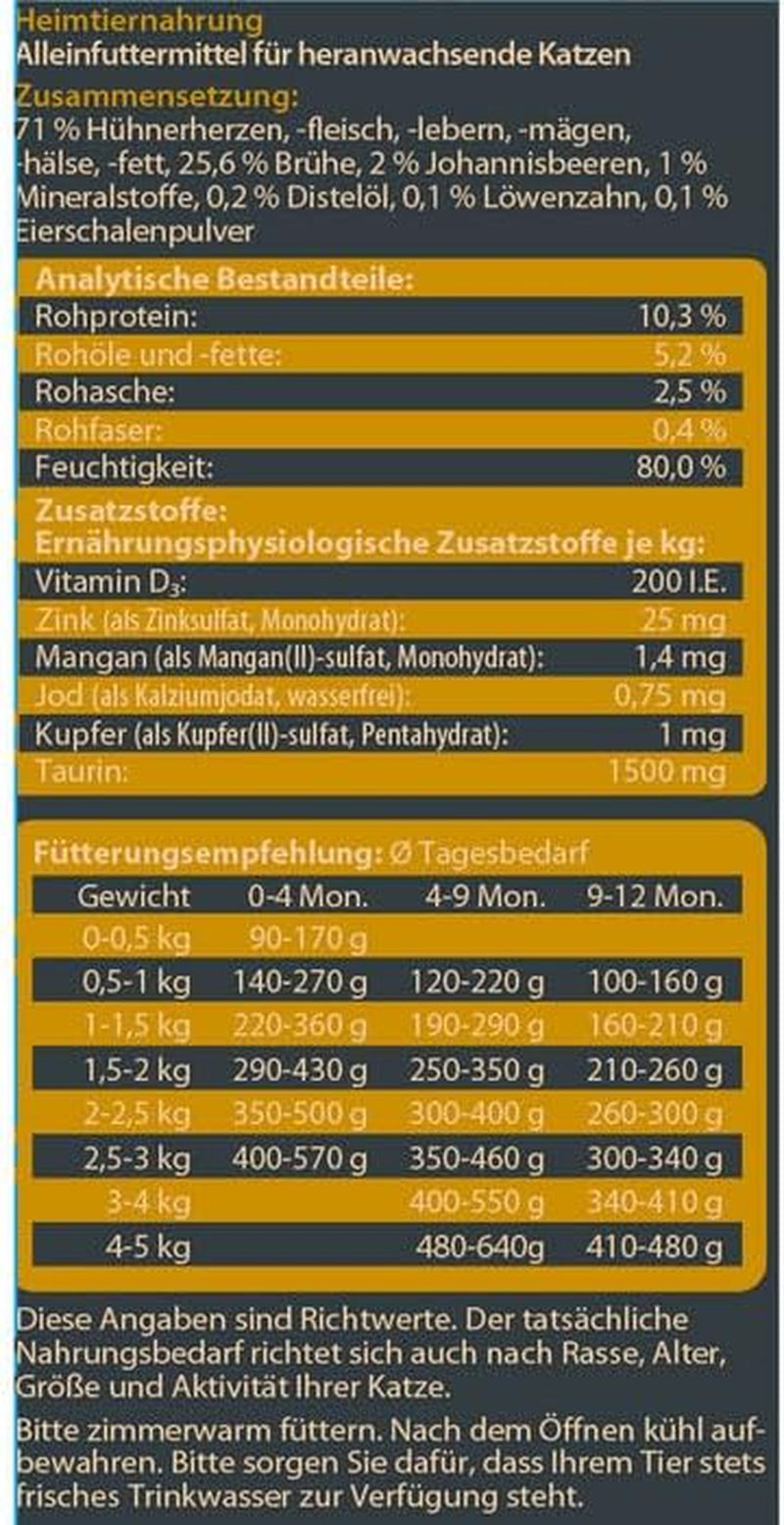 Hrană pentru pisici Dehner Wild Nature Kitten Hügelland, hrană umedă fără cereale / fără zahăr, pentru pisici tinere, pui, sac de 16 X 85 G (1,36 kg)