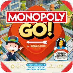 Brætspil Monopoly GO! - Tysk version, spil baseret på den populære online version, hurtigt strategispil for hele familien, sjovt for 2 til 4 spillere