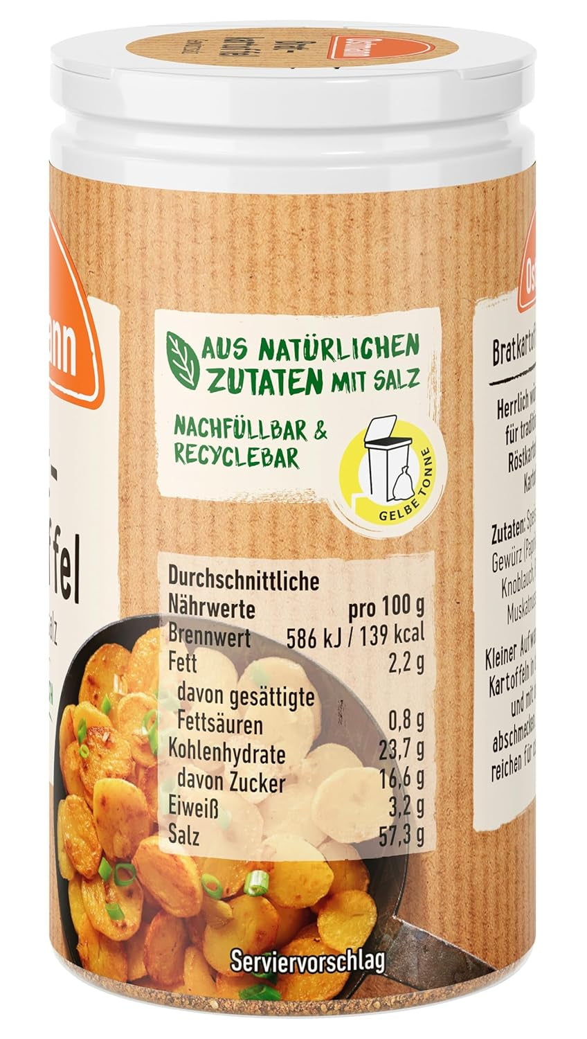 Ostmann Gewürze - Bratkartoffel Gewürzsalz | Pikant-salziges Gewürz für Kartoffelgerichte | 60 g i Der Streudose