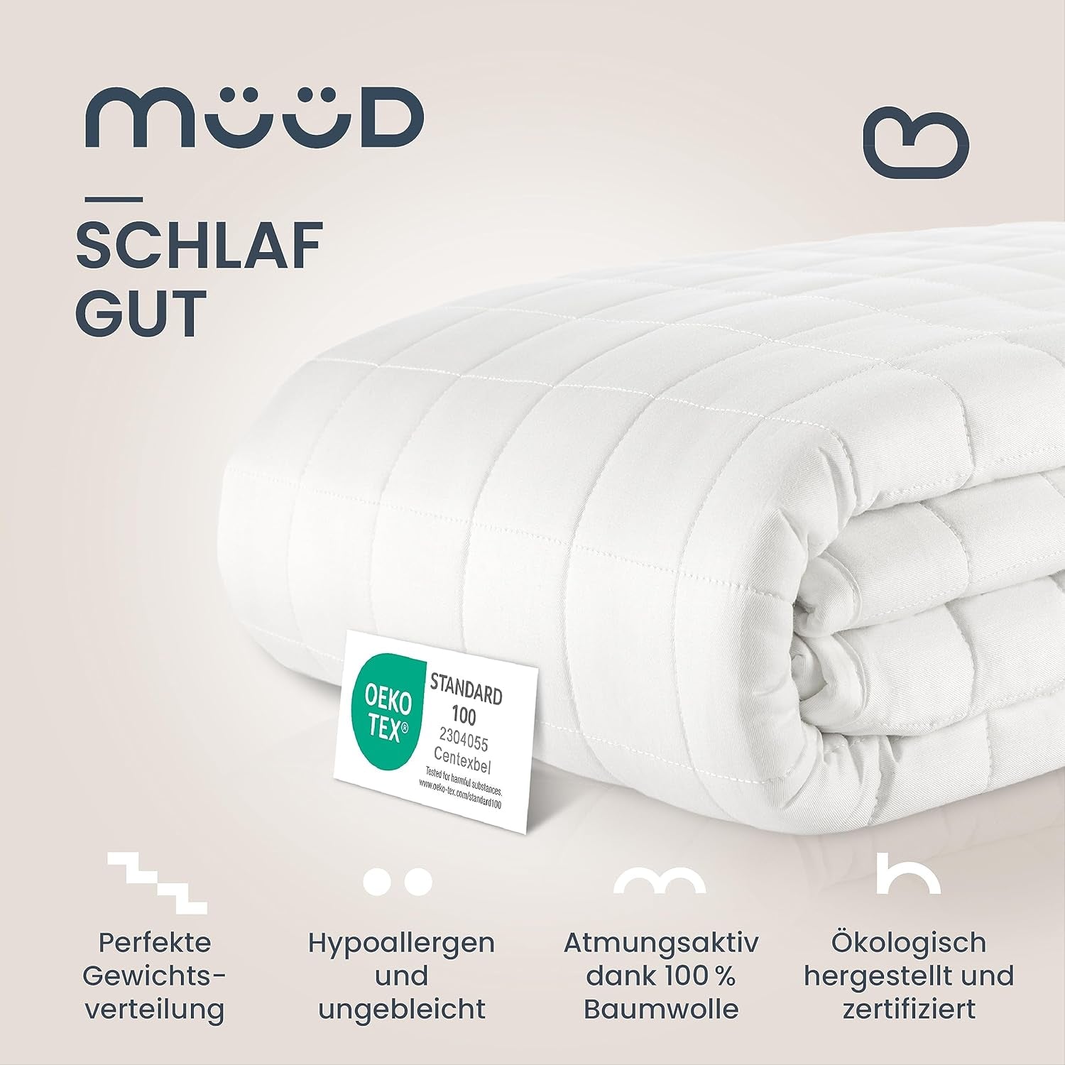 7 kg terapeutisk tæppe I 135X200Cm I Til afslappende søvn I Højkvalitets vægtet tæppe lavet af åndbart bomuld I Afstressende og terapeutisk - Inklusiv pakkeboks med bærehåndtag Senge og tæpper Besuche den mÃ¼Ã¼d-Store