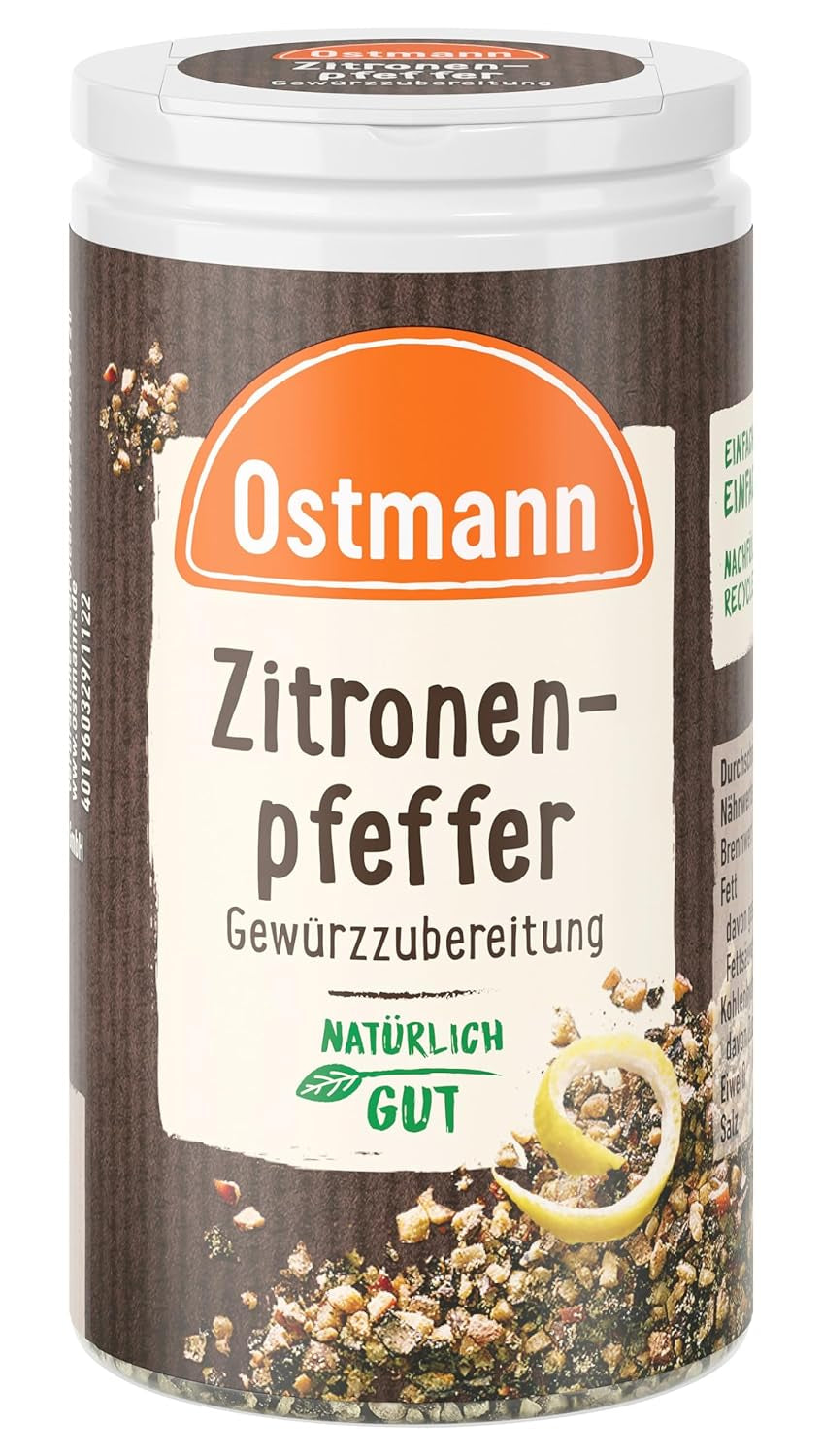 Ostmann Gewürze - Zitronenpfeffer Gewürzzubereitung | Til salatdressinger, saucer og fiskeretter 40 g i Der Streudose