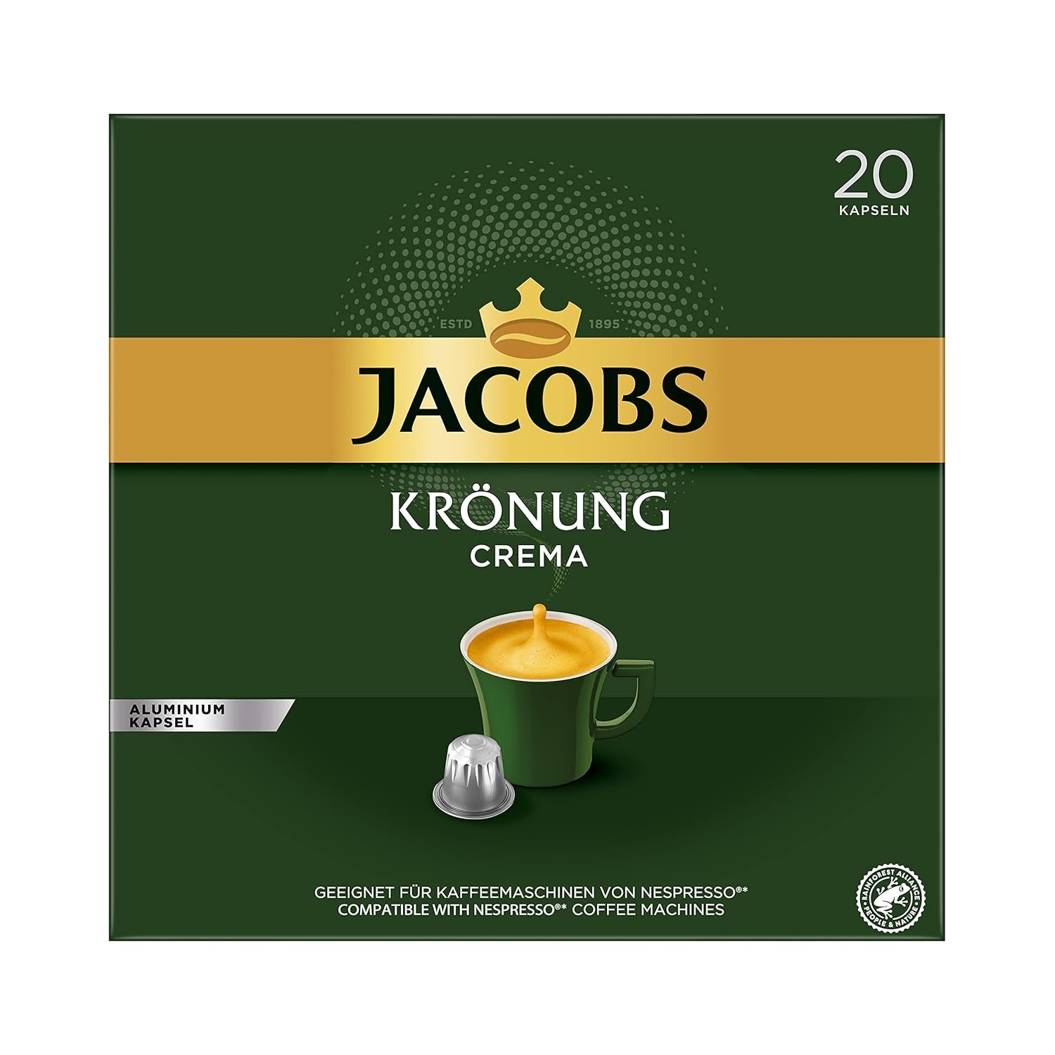 Kaffeekapseln Lungo Classico (nur für kurze Zeit) Megapack XXL & Kaffeekapseln Krönung Crema, 200 Nespresso kompatible Kapseln, 10er Pack, 10 x 20 Getränke, 1040 g