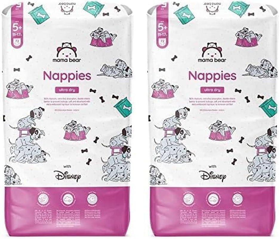 Amazon-mærke: Mama Bear Disney Ultra Dry Bleer, Størrelse 3 (4-9 kg) - Månedlig æske, hvid, 172 Antal (2 pakker af 86)