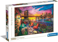 Clementoni - 33552 Collection - Manhattan Balcony Sunset, Puzzle 3000 piese pentru adulți și copii 10 ani, joc de îndemânare pentru întreaga familie Puzzle Naty Shop Titlu implicit
