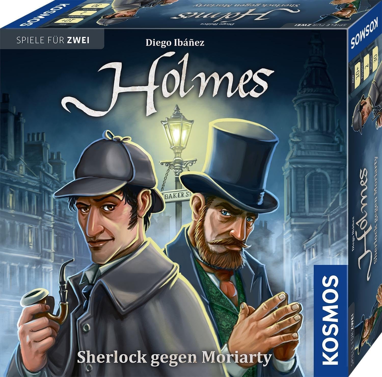 KOSMOS 692766 Holmes - Sherlock vs. Moriarty, To spillers spil, Sherlock Holmes spil, Brætspil for præcis 2 spillere fra 10 år og opefter, Strategispil