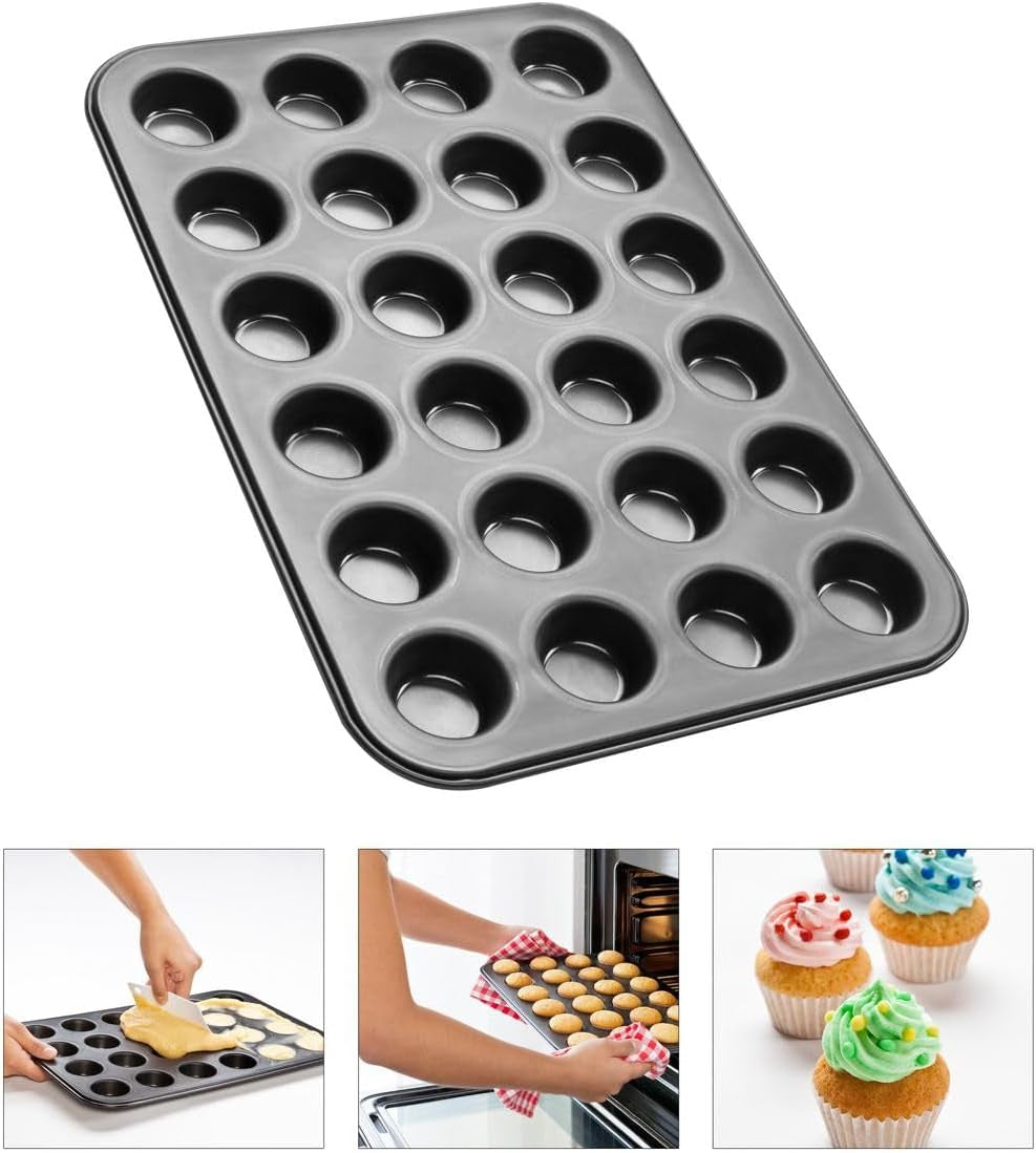 Zenker 6541 Black Metallic 24Er Mini-Muffinform – Antihaftbeschichte Für Perfekte Mini-Muffins, Ø 4,5 Cm, ​​Made in Germany Forme og bageplader Naty Shop