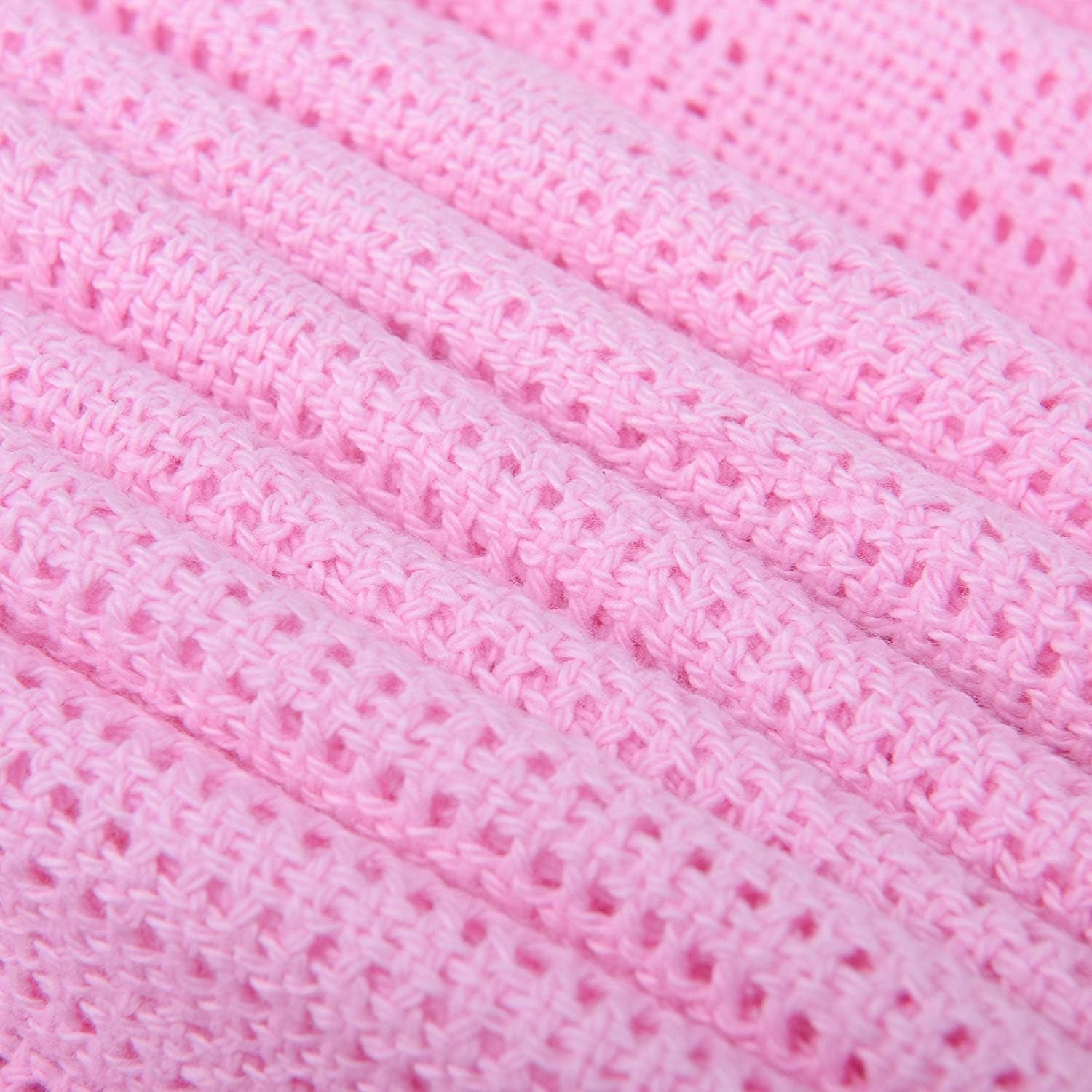 Familiesengetøj Pink celletæppe til dobbeltseng, bomuld, stort sengetæppe, vendbart, let, termisk, blødt, traditionelt celletæppe, 230 x 230 cm dyner og dyner Naty Shop