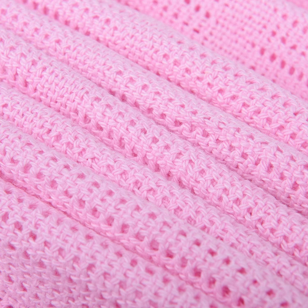 Familiesengetøj Pink celletæppe til dobbeltseng, bomuld, stort sengetæppe, vendbart, let, termisk, blødt, traditionelt celletæppe, 230 x 230 cm dyner og dyner Naty Shop