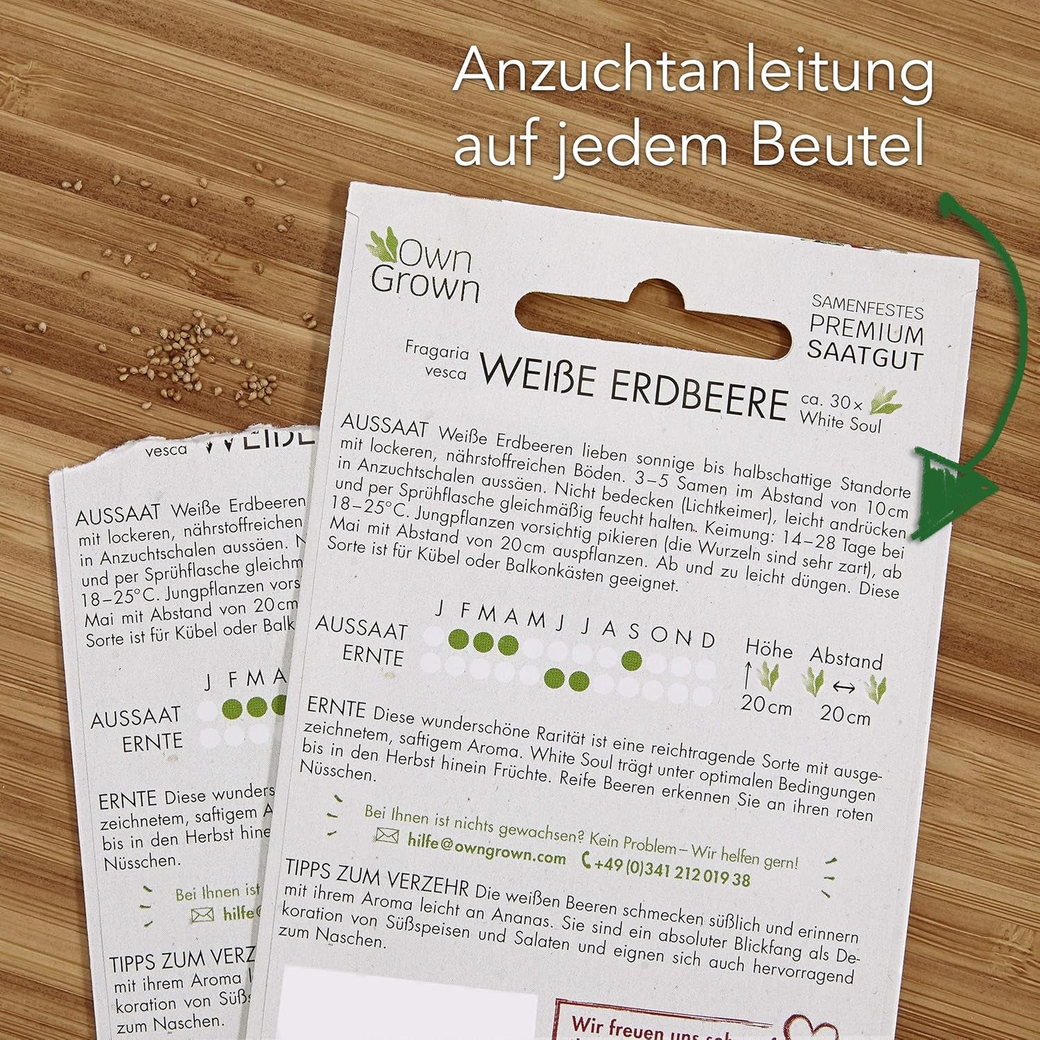 Frugtfrøsæt: Premium havefrø med 8 varianter af frugtplanter til have og balkon - Vandmelonfrø, jordbærfrø, stikkelsbær, rabarber og mere - Frugtfrøgavesæt fra OwnGrown