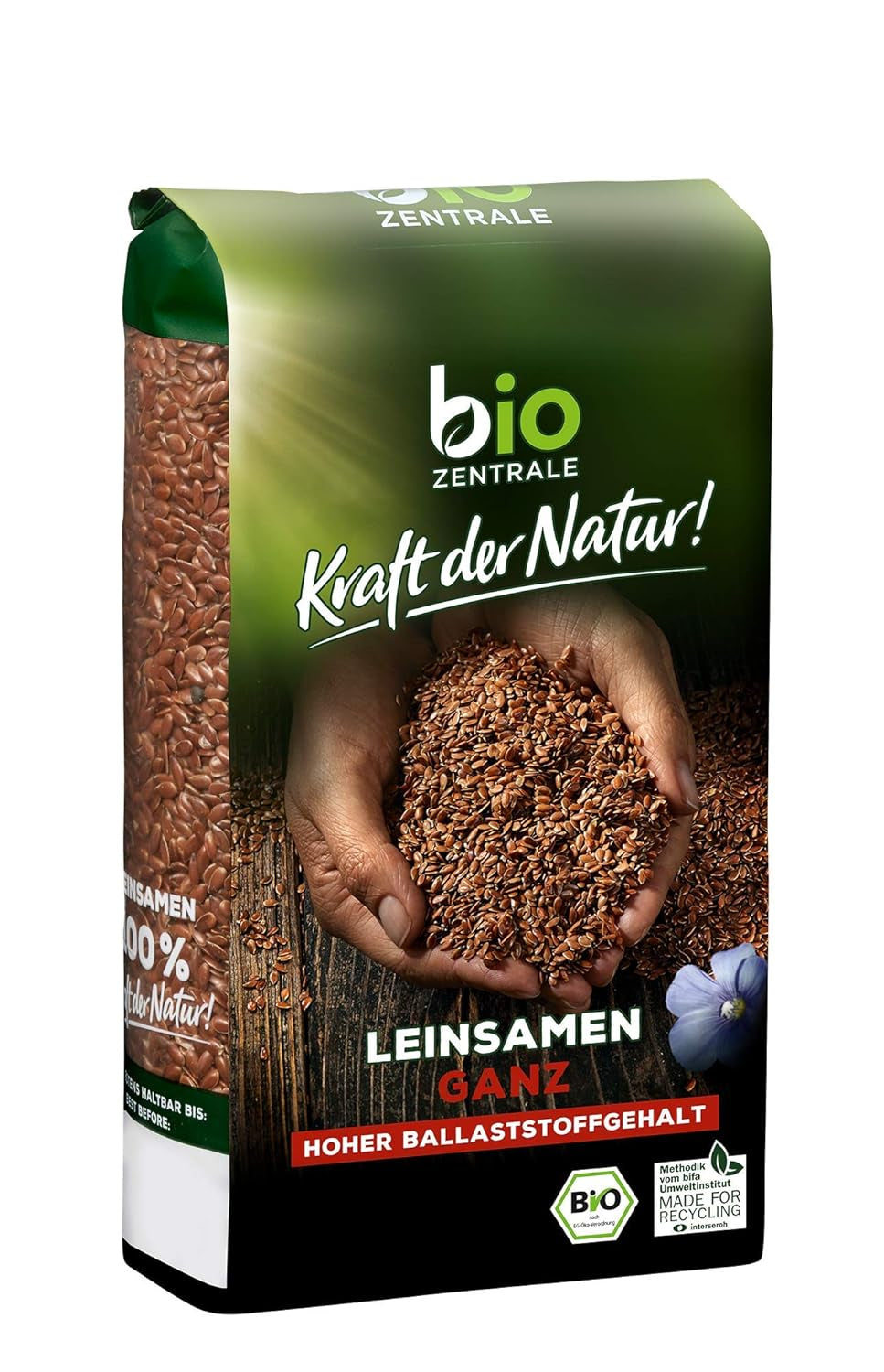 Biocentrale hele hørfrø | 7 x 400 g økologiske hørfrø | Ideel til yoghurt, müsli og brød | Alternativ til psyllium, hampefrø og chiafrø
