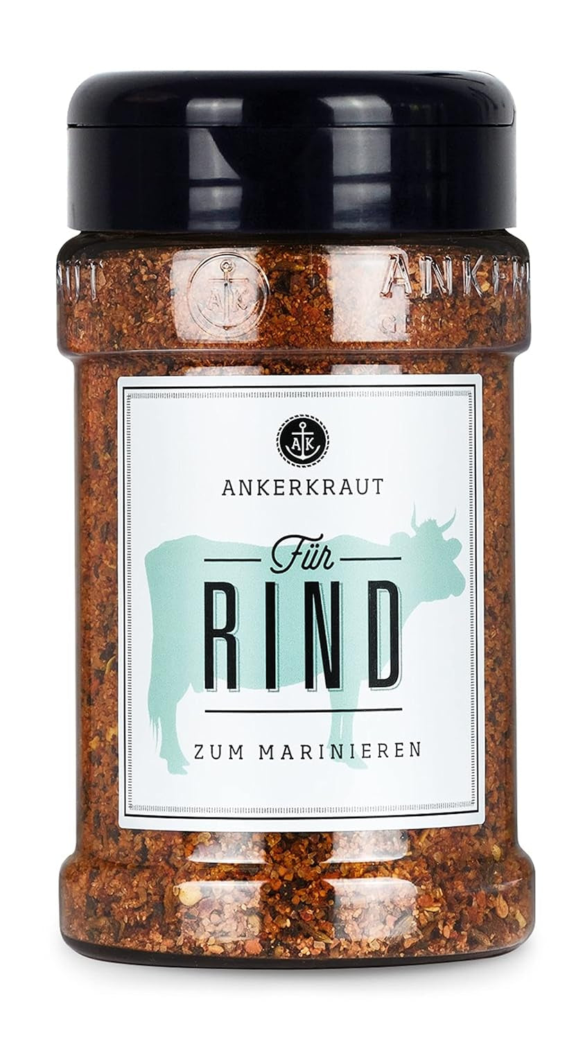 Ankerkraut Für Rind, Gewürz für Fleisch zum Würzen mit Aroma & Gesmack, Lecker Kochen zu Hause, Steak Spareribs Brisket Braten würzen in Premium Qualität, 230g im Streuer