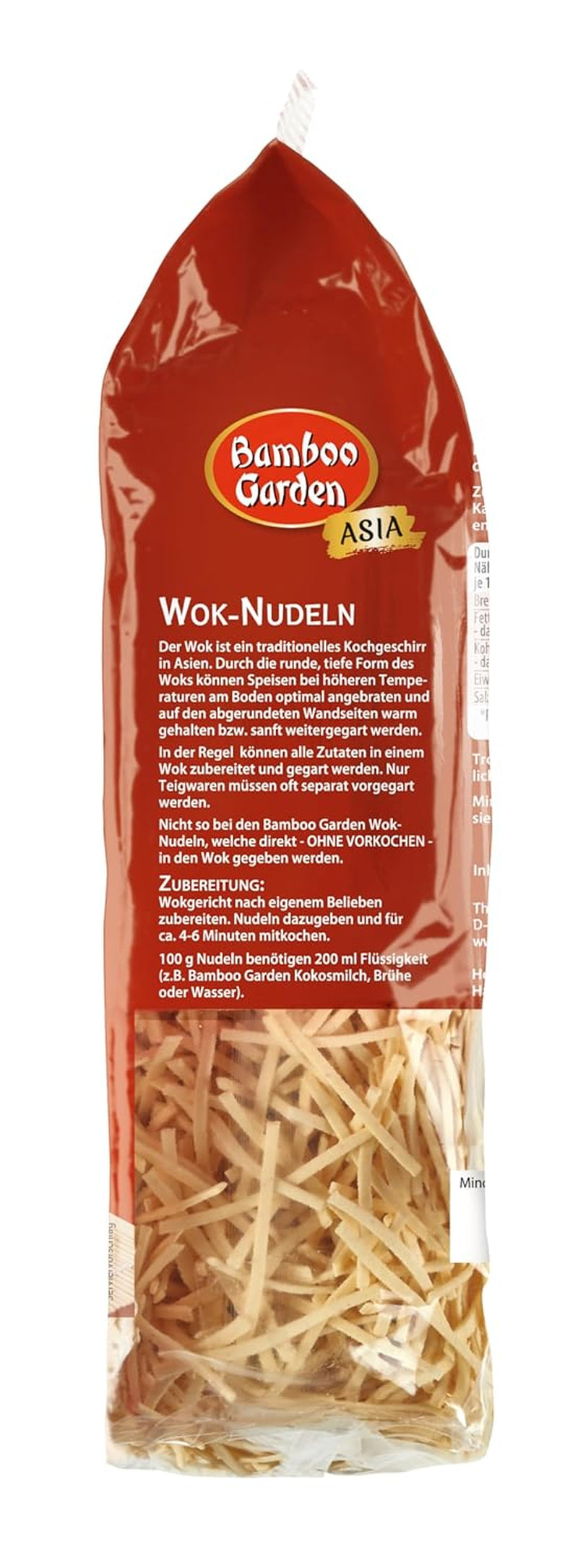 Bamboo Garden - Wok Nudler | Instant nudler med æg | Bland, ingen forkogning påkrævet | Til asiatiske wokretter | 250 g i en pose