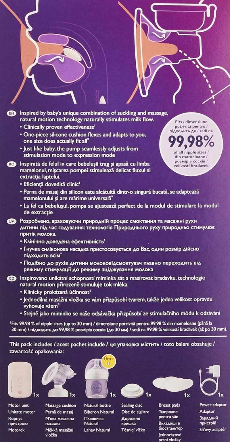 Philips Avent elektrisk brystpumpe (model SCF395/11) Tilbehør Mad og amning Bebe Naty Shop