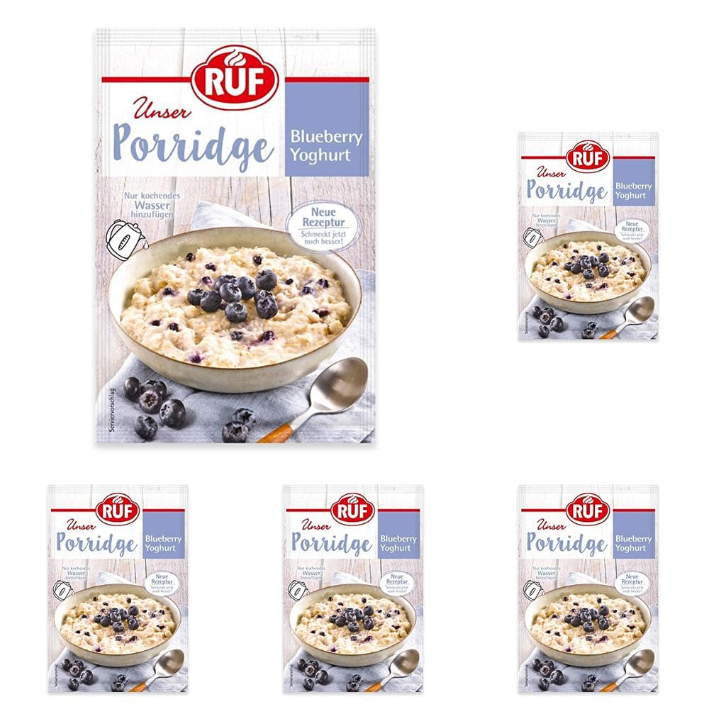 RUF instant havregryn med jordbær og vanilje, et sommermåltid med havre klar på 3 minutter, 1 pose x 65g