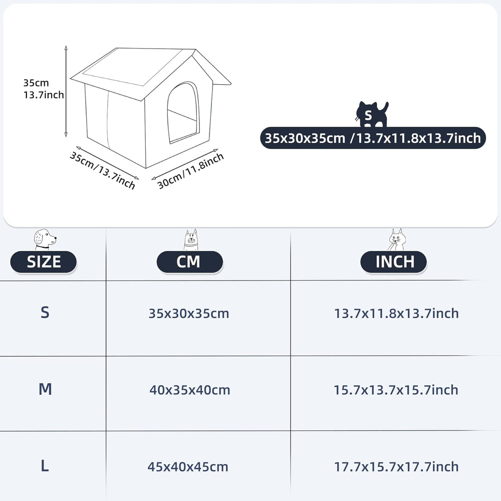 Katzenhaus Für Draußen Winterfest Wasserdicht Wetterfester Katzenhöhle Haustierhaus mit Katzenmatte Warm Hundehöhle Waschbar Hundehaus Tierheim Für Streuner Haustiere 40x35x40
