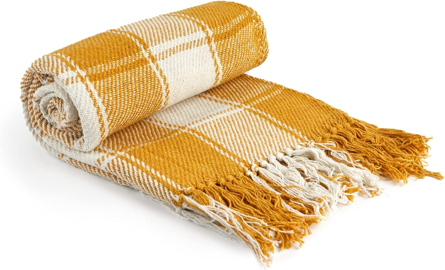 Frisco plaid, Genbrugsbomuld, Traditionel, Plaid, Til stol, sofa, sofa, plaid, tæppe, antracit, 127 X 152 Cm Emma Barclay Senge og tæpper okker 70X100" (178X254Cm)