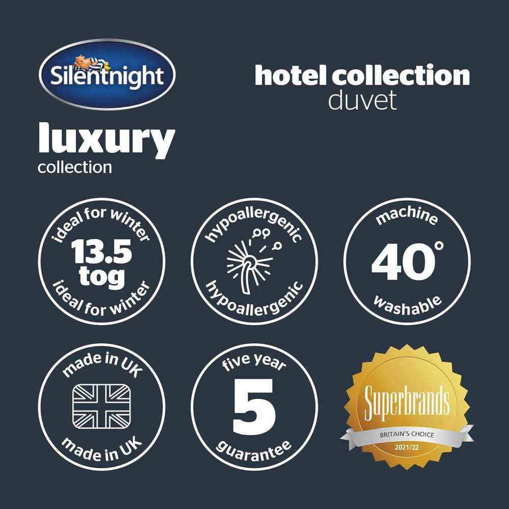 Silentnight Duvet Hotel Collection, 13,5 tog, polyester, hvid, Super King Dyner og dyner Naty Shop