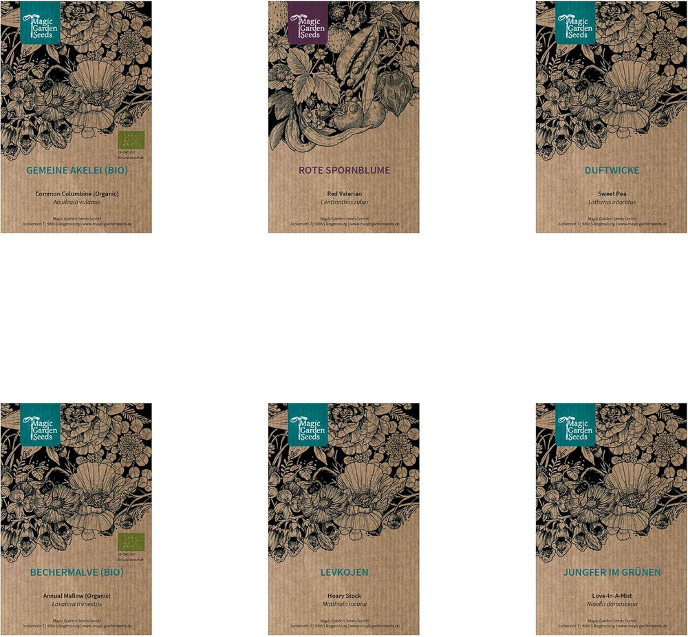 Magic Garden Seeds - Semen-Geschenkset Blütenwunder mit 6 prächtigen alten Blumensorten für den Bauerngarten - Blumensamen alte Sorten - Blumen Samen - Garten Geschenk