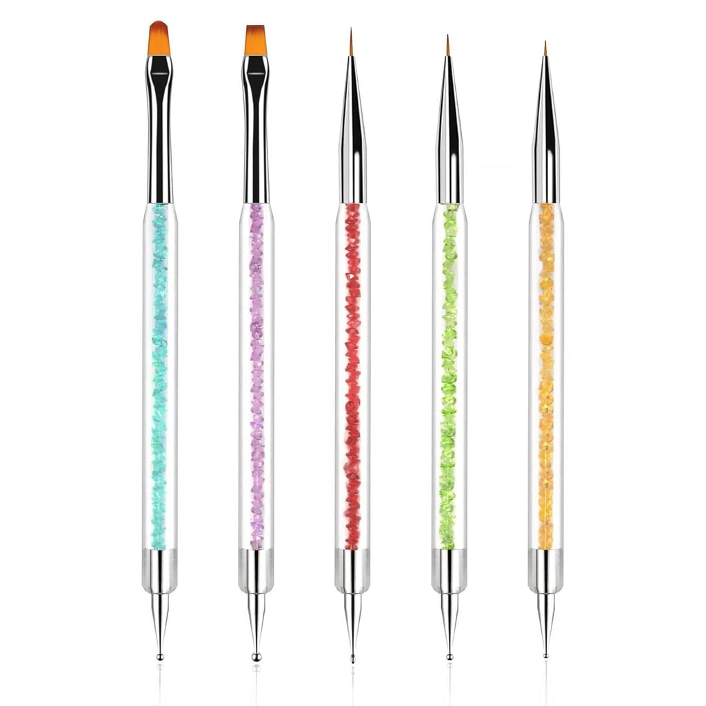 5 Stück Nagel Pinsel, Pinsel Für Gelnägel, Nageldesign Pinsel, Nail Art Dotting Tools, Für Herstellen Von Nagellack, Punktieren, Feinmalerei, DIY