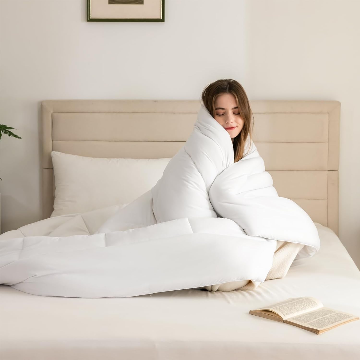 Plapumă Good Nite Plapumă pentru toate anotimpurile 155X220 Cm Plapume 4 anotimpuri Plapumă din microfibră Plapumă pentru patru anotimpuri Alb (155X220 Cm) Plapumi si pilote Naty Shop