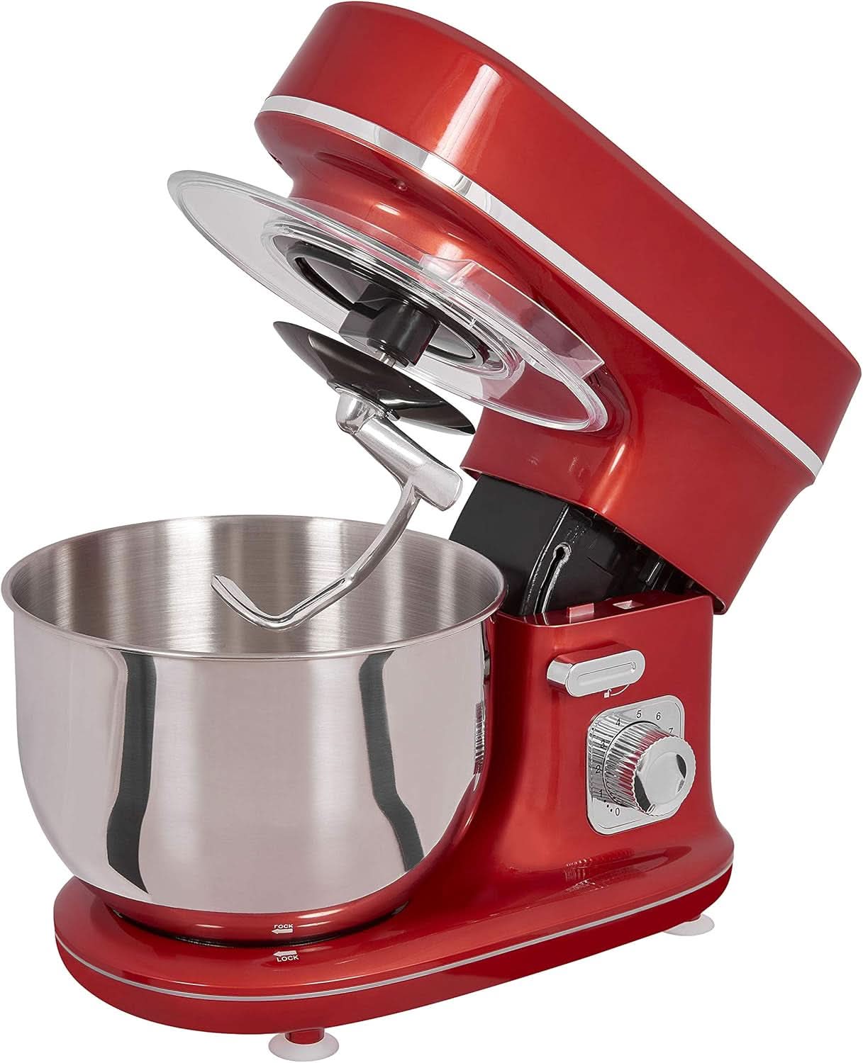 GUTFELS Küchenmaschine KM 8102 Roi | Küchenmaschine |1200 Watt | Schneebesen | Rührhaken | Knethaken | 10 Stufen | Rot | 5 L Schüssel Mor og Barn Naty Shop