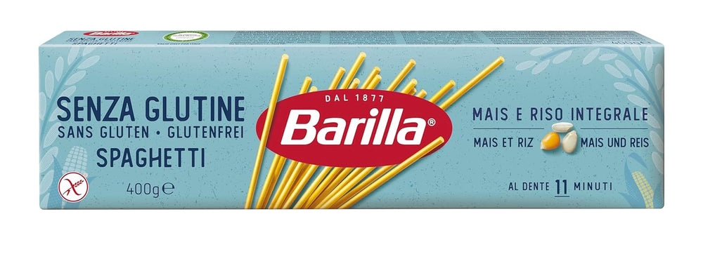 Glutenfri Barilla spaghetti nr. 5, lækre majs- og risretter – perfekt til personer med cøliaki eller glutenintolerance 400g