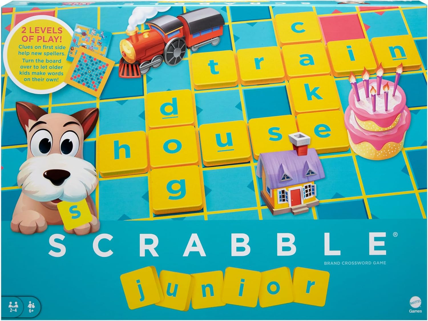 Mattel Games Scrabble Junior - Ordspil og spil til børn, brætspil velegnet til 2-4 børn i alderen 6+, design kan variere, tysk version, Y9670