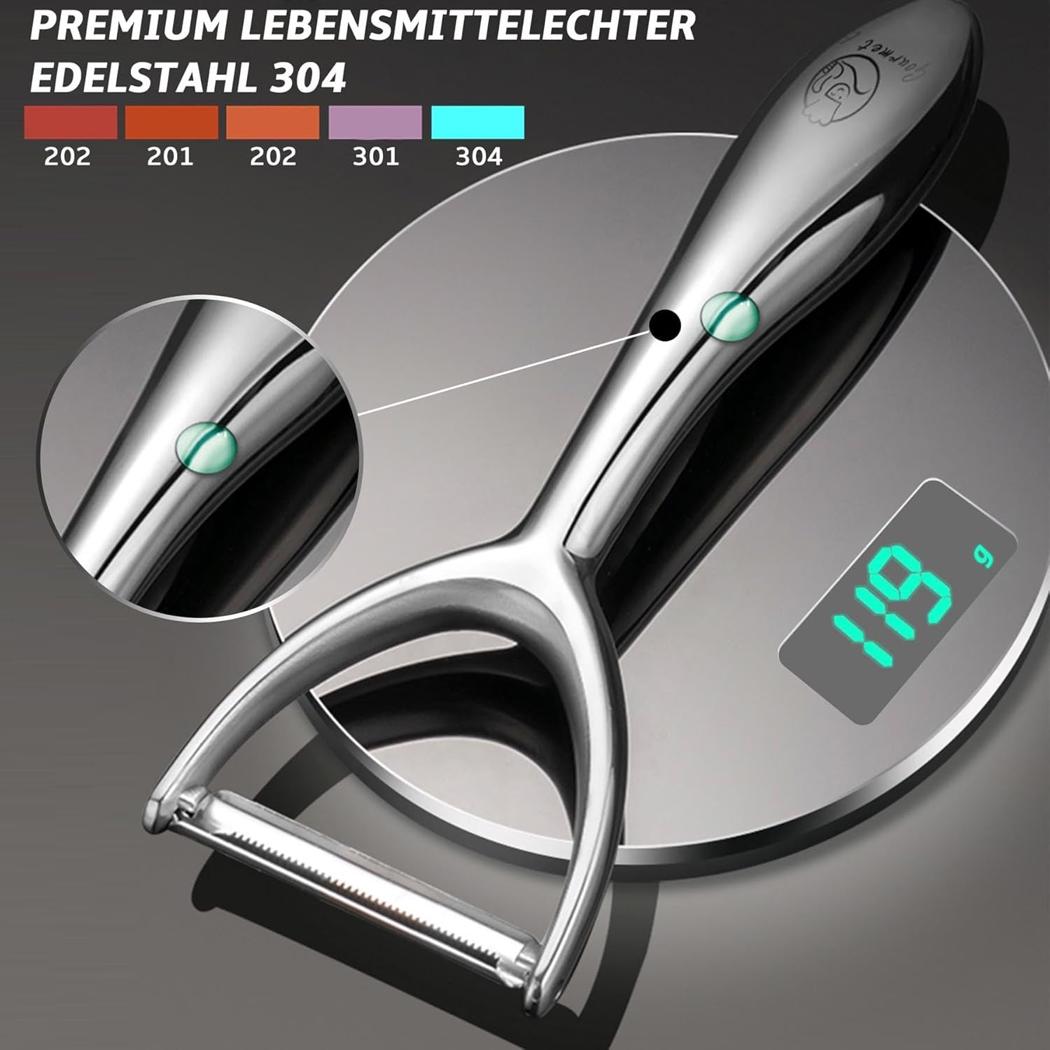 Premium frugt- og grøntskræller i rustfrit stål Naty Shop-skræller