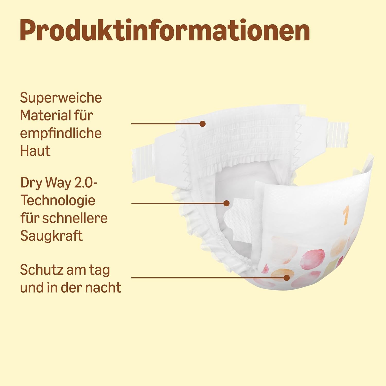 Amazon Ultra Dry Bleer, størrelse 1 (2-5 kg) - Månedlig æske, hvid, 96 antal (2 pakker af 48) (tidligere Mama Bear Brand, identisk produkt)