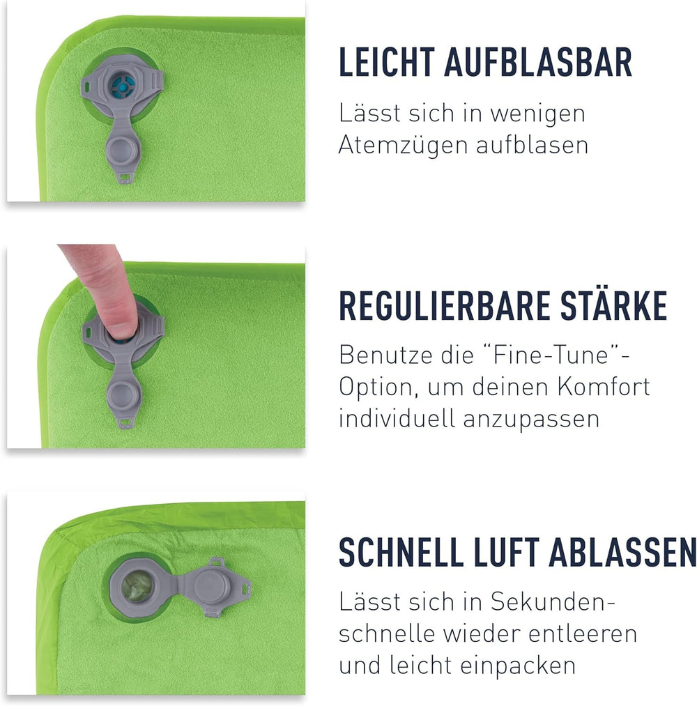 Sea to Summit - Aeros Down Travel Pillow L - Ultralight & Inflabilă - Material 10D - Pernă din puf Premium - Antiderapantă - Pentru drumeții și camping - 42 X 28 X 12 Cm - Gri - 95 G Perne calatorie Naty Shop