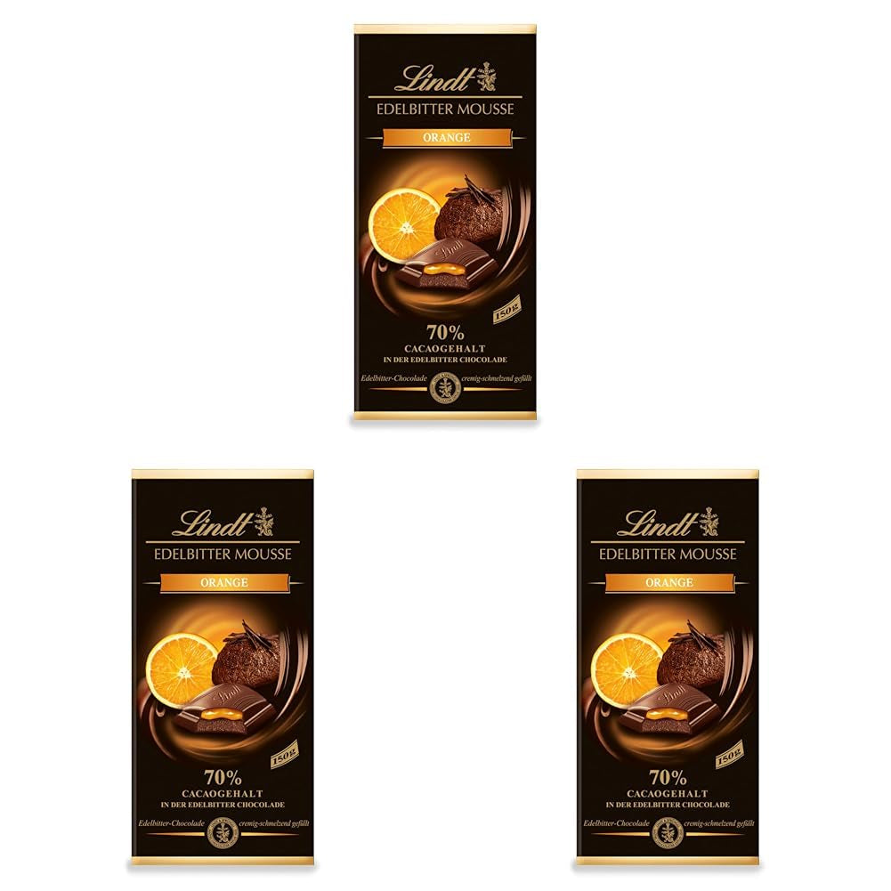 Lindt mørk chokolademousse med chili og kirsebær | Bar 150g | Med 70% kakaoindhold og mørk chokolademoussefyld og kirsebær chili | Chokoladebar | Mørk chokolade