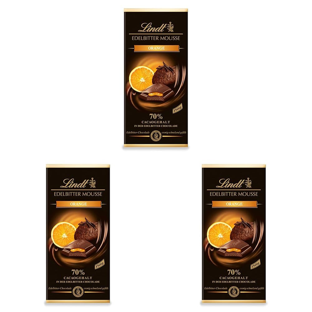 Lindt mørk chokolademousse med chili og kirsebær | Bar 150g | Med 70% kakaoindhold og mørk chokolademoussefyld og kirsebær chili | Chokoladebar | Mørk chokolade