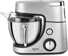 Robot de bucătărie Krups KA631D Master Perfect Gourmet | 1100 wați | 8 viteze | Bol din oțel inoxidabil de 4,6 litri | 5 accesorii: set de coacere, bol flexibil, unitate de mărunțire | oțel inoxidabil periat Mama si Copilul Naty Shop
