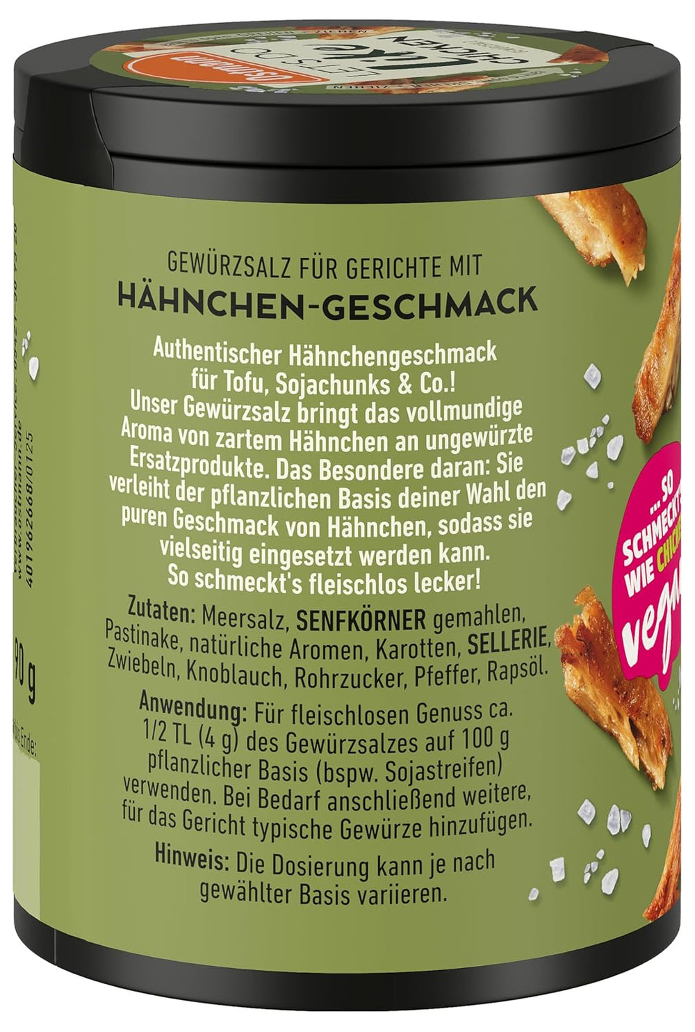 Ostmann Gewürze - Lad os gøre som kylling | Hähnchen-Geschmack für ungewürzte Fleischersatzprodukte | Gewürzsalz für Tofu und Sojachunks | 90 g i Metalldose genbrugsbar