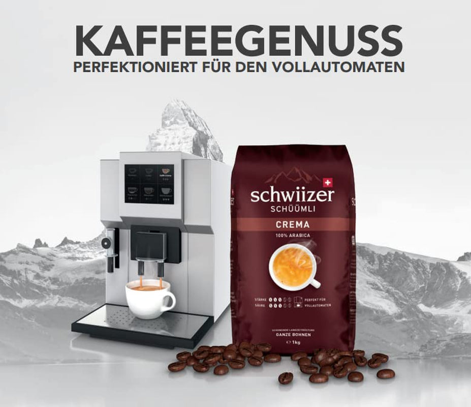 Boabe de cafea Schwiizer Schüümli Espresso 1kg - Intensitate 4/5 - Certificat UTZ (Pachet de 4)