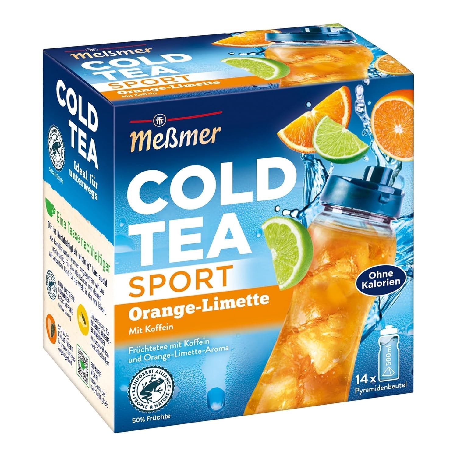 Meßmer Cold Tea Sommer-Beere | 14 pliculețe piramidale | Fără gluten | Fără lactoză | Vegan