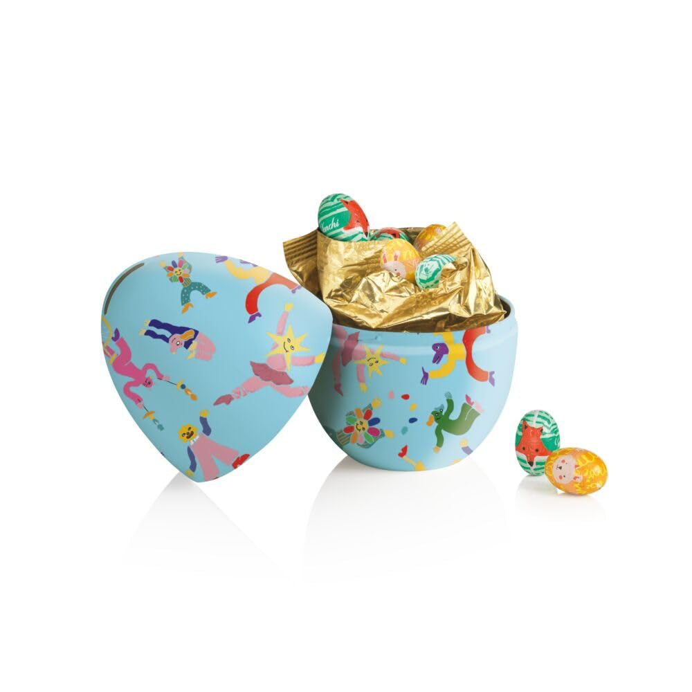 Salvadanaio di latta med ovetti di cioccolato 100 g