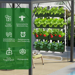Hængende Vertikale Wand Pflanze, Vertikale Pflanzenwand Balkonbar Pflanzenwand Indendørs med Smart-Timer og Wasserpumpe Blumentopf Wand für Hof Garten Balkon Home Decoration