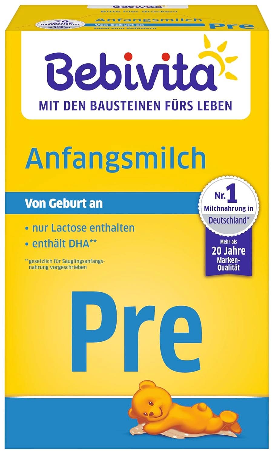 Formulă pentru sugari Bebivita Pre, pachet de 5 X 500 grame Mama si Copilul Naty Shop