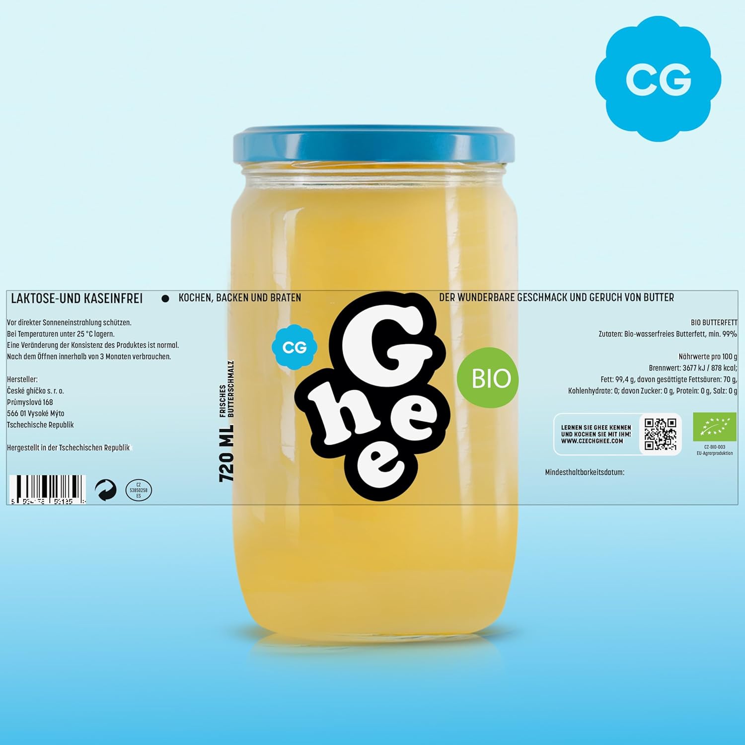 Ghee Butter BIO 600 g - Ideel til stegning og bagning laktosefri
